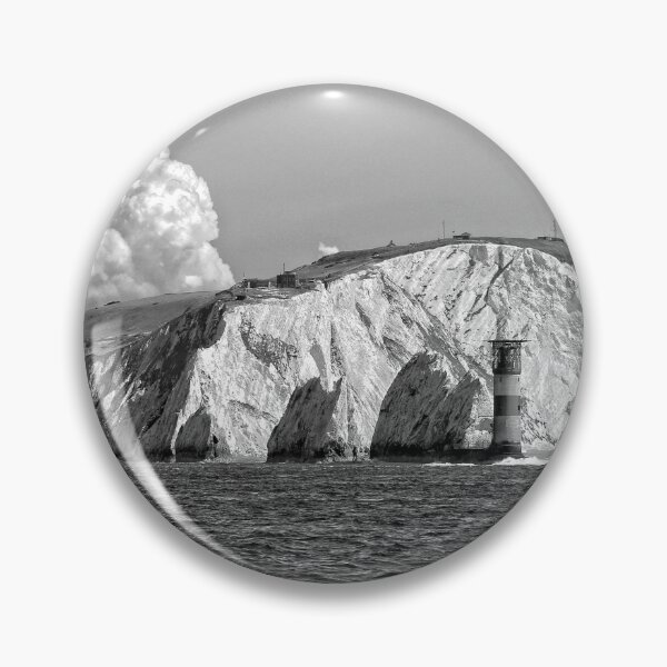 Item preview, Monochrome Majesty: Lymington UK White Cliffs and Lighthouse designed and sold by InbalTurShalom.