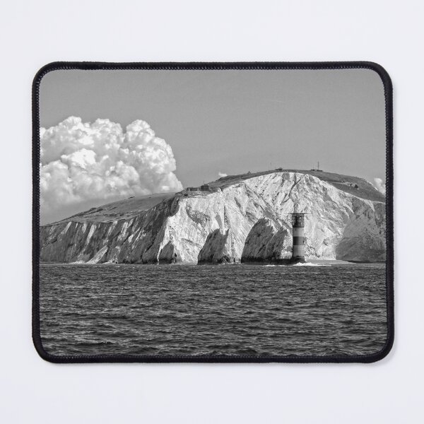 Item preview, Monochrome Majesty: Lymington UK White Cliffs and Lighthouse designed and sold by InbalTurShalom.