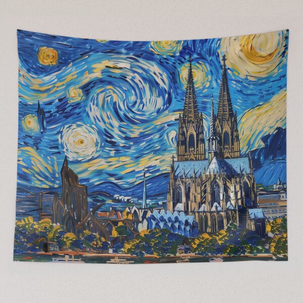Item preview, Cologne Cathedral | Painting in the style of Vincent van Gogh designed and sold by ComicsFactory.