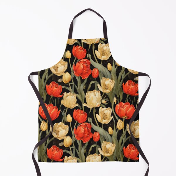 Item preview, Yellow and red tulips on black  designed and sold by Flowersonstuff.