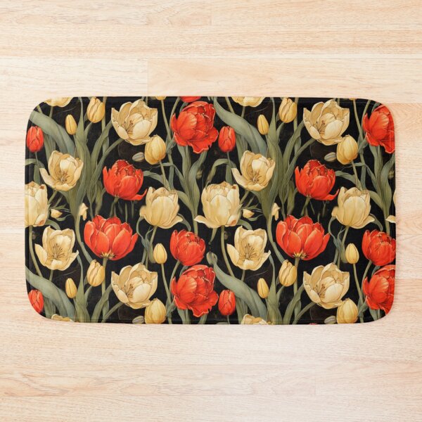 Item preview, Yellow and red tulips on black  designed and sold by Flowersonstuff.