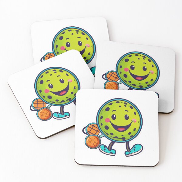 Item preview, Minimalist Cartoon Pickleball With Happy Face Stickers designed and sold by OURBYPRODUCTS.