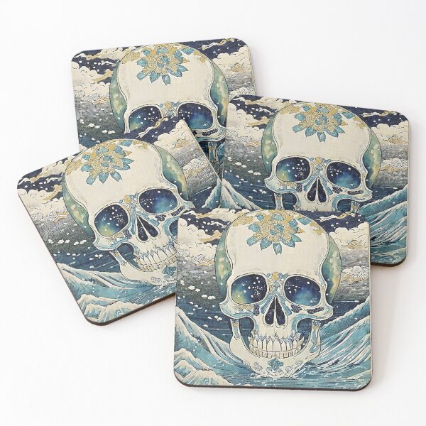 Item preview, Japanese Ukiyo-e Skull/2 designed and sold by Synthwave Poem.