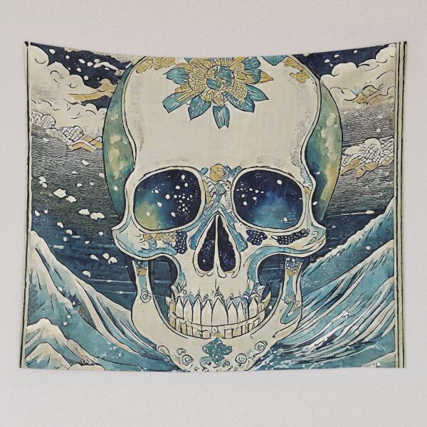 Item preview, Japanese Ukiyo-e Skull/2 designed and sold by Synthwave Poem.
