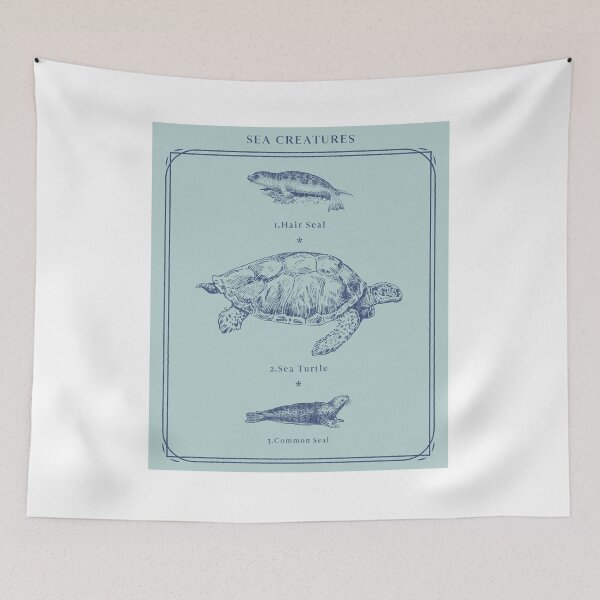 Item preview, Sea creatures chart - Animal Graphic Tee - Relax - Beach - Hawaiian - Vintage designed and sold by DeCodeArtShop.