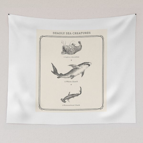 Item preview, Deadly sea creatures chart - Animal Graphic Tee - Relax - Beach - Hawaiian - Vintage designed and sold by DeCodeArtShop.