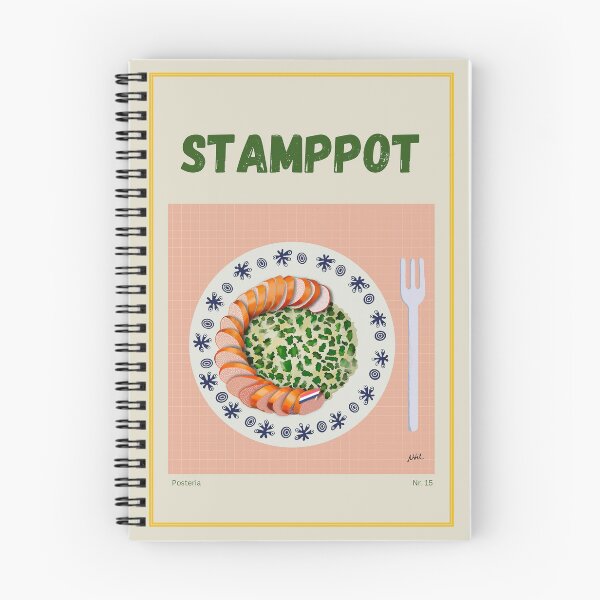 Item preview, STAMPPOT illustration with mashed potatoes, kale and sausage designed and sold by Posteria.