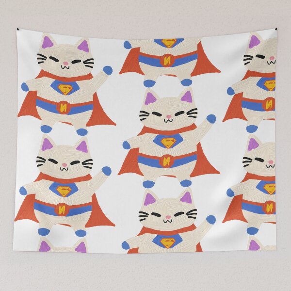 Item preview, kitten with superhero cape designed and sold by TAI-KU.
