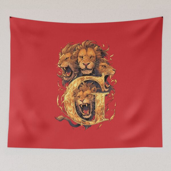 Item preview, Four Lions and the Letter G - Fantasy designed and sold by Fenay Designs.