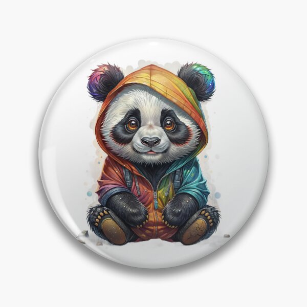 Item preview, Cute little panda in multicoloured hoodie designed and sold by laura-in-rome.