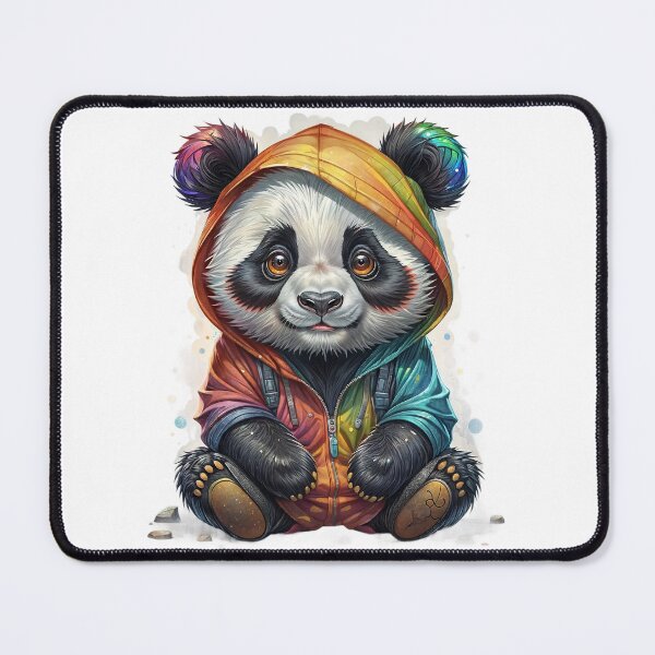 Item preview, Cute little panda in multicoloured hoodie designed and sold by laura-in-rome.