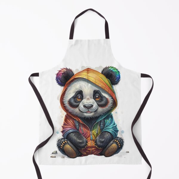 Item preview, Cute little panda in multicoloured hoodie designed and sold by laura-in-rome.