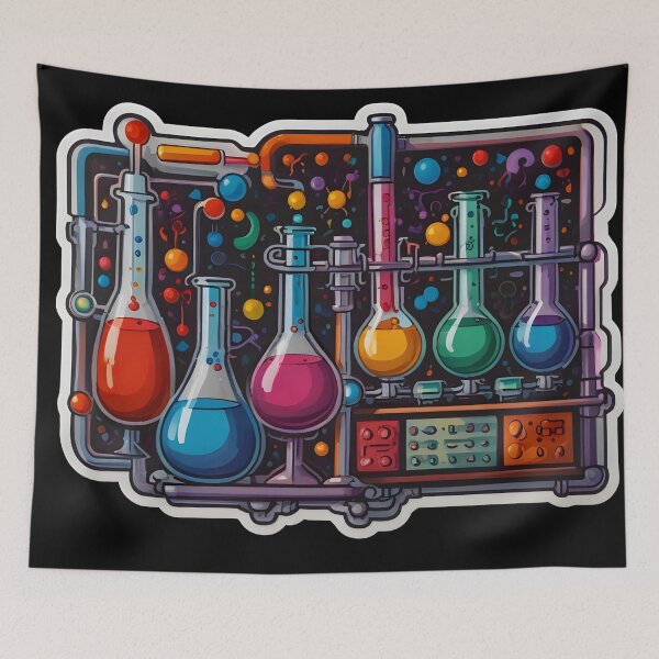 Item preview, Abstract Chemistry Lab Art: A Fusion of Science and Creativity in Vivid Colors designed and sold by Molecularmerch.
