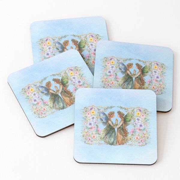 Item preview, Enchanted Harmony: Fairy Duo Among Flowers designed and sold by MysticOzzy.