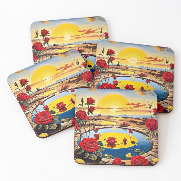 Item preview, Circular Pond with Red Roses designed and sold by George Hutton Hunter.
