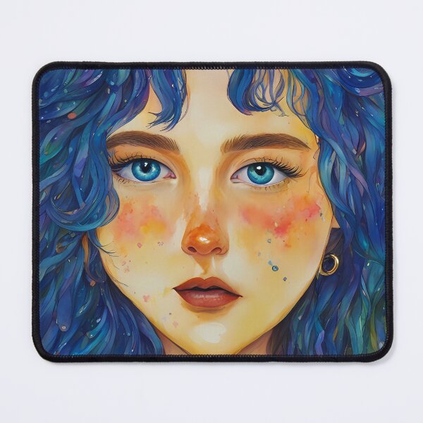 Item preview, Mesmerizing Blue-Haired Mermaid Artwork - Digital Art designed and sold by RayanaArt.