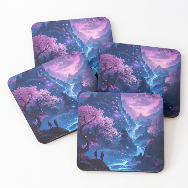 Item preview, Neon Nights: Tranquil Dreamscapes of a Japanese Mountain Lake Illuminated by Glowing Lights designed and sold by Mullet Monkey.