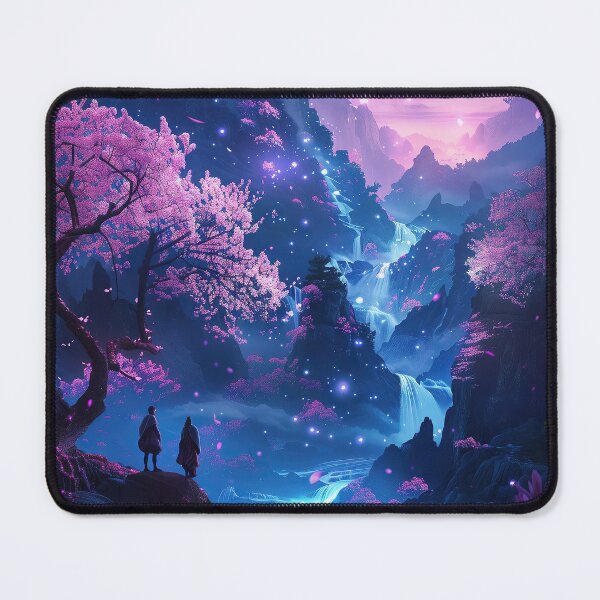Item preview, Neon Nights: Tranquil Dreamscapes of a Japanese Mountain Lake Illuminated by Glowing Lights designed and sold by Mullet Monkey.