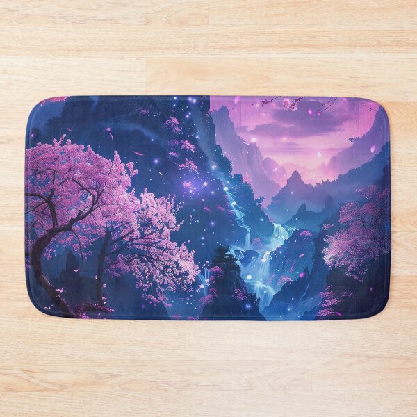 Item preview, Neon Nights: Tranquil Dreamscapes of a Japanese Mountain Lake Illuminated by Glowing Lights designed and sold by Mullet Monkey.