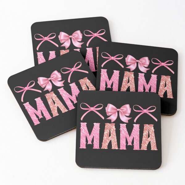 Item preview, Mama , Coquette Pink Ribbon and Bow Retro design designed and sold by Raise2Shine.