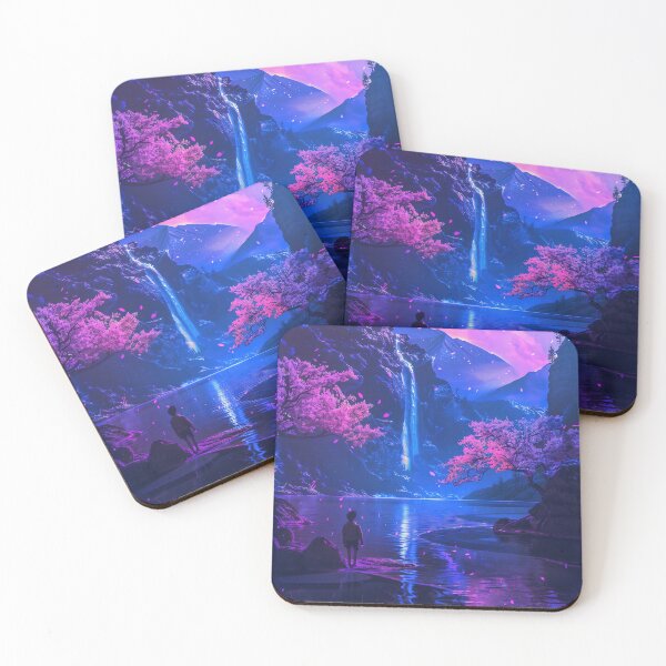Item preview, Electric Dreams: Serene Neon Nights at the Mountain Lake, Where Reality Meets Fantasy designed and sold by Mullet Monkey.