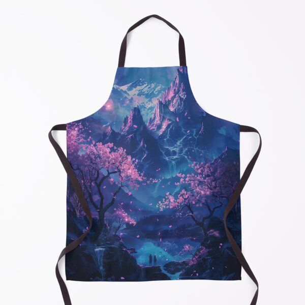 Item preview, Enchanted Glow: Japanese Neon Fantasy Unfolding by the Tranquil Waters of the Mountain Lake designed and sold by Mullet Monkey.