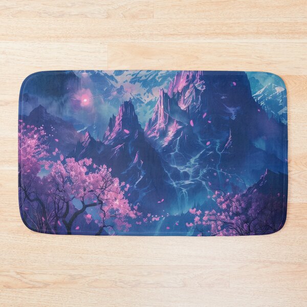 Item preview, Enchanted Glow: Japanese Neon Fantasy Unfolding by the Tranquil Waters of the Mountain Lake designed and sold by Mullet Monkey.