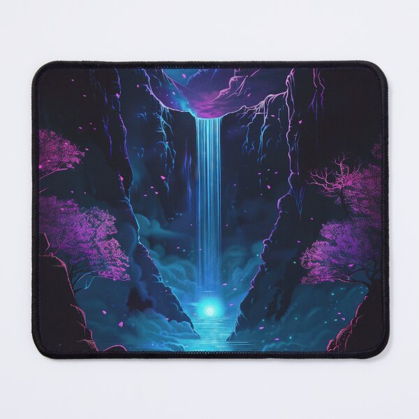 Item preview, Surreal Serenity: Neon Lights Dancing on the Japanese Mountain Lake, Creating a Dreamlike Atmosphere designed and sold by Mullet Monkey.