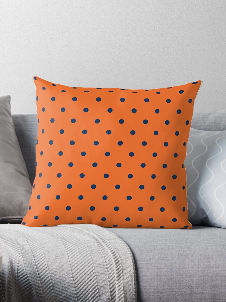 Large Polka Dots: Navy Blue Throw Pillow by Jared S Davies