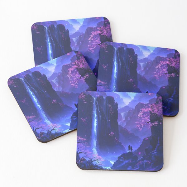 Item preview, Neon Oasis: A Couple's Tranquil Retreat by the Mountain Lake, Bathed in the Radiance of Electric Hues designed and sold by Mullet Monkey.