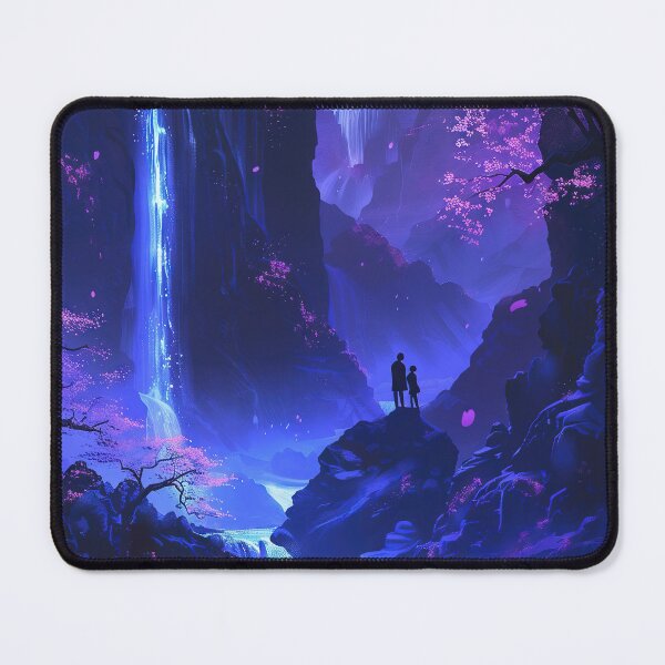 Item preview, Neon Oasis: A Couple's Tranquil Retreat by the Mountain Lake, Bathed in the Radiance of Electric Hues designed and sold by Mullet Monkey.