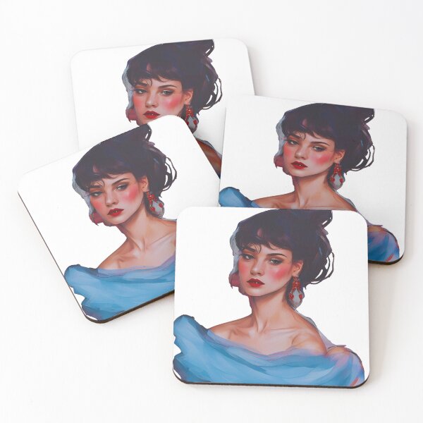 Item preview, Enchanting Girl in a Sky Blue Princess Dress Sticker - Digital Art designed and sold by RayanaArt.