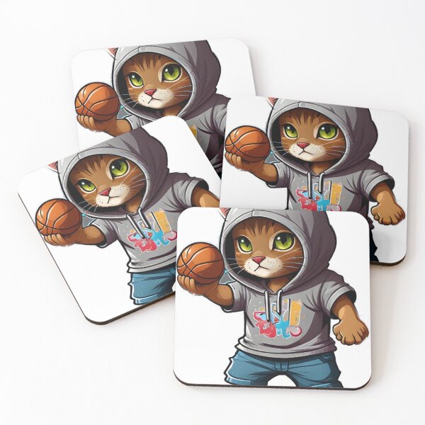 Item preview, cute cat with small basketball designed and sold by david stigler.