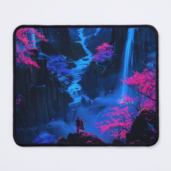 Item preview, Luminous Escapes: Dreamy Japanese Mountain Lake Nightscape, Painted with the Glow of Neon designed and sold by Mullet Monkey.