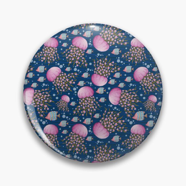 Artikelvorschau, Aquarell Blumenquallen, Aquarium, Blumenmeerestiere, rosa Quallen entworfen und verkauft von NancyDzines.