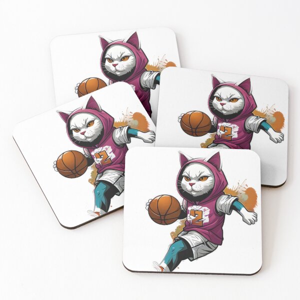 Item preview, hooded cat running with basketball designed and sold by david stigler.