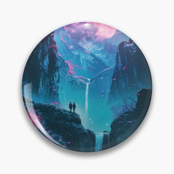 Item preview, Ethereal Waters: A Neon Fantasy Unfolds at the Mountain Lake, Casting a Spell of Enchantment designed and sold by Mullet Monkey.