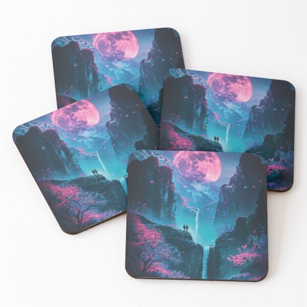 Item preview, Ethereal Waters: A Neon Fantasy Unfolds at the Mountain Lake, Casting a Spell of Enchantment designed and sold by Mullet Monkey.
