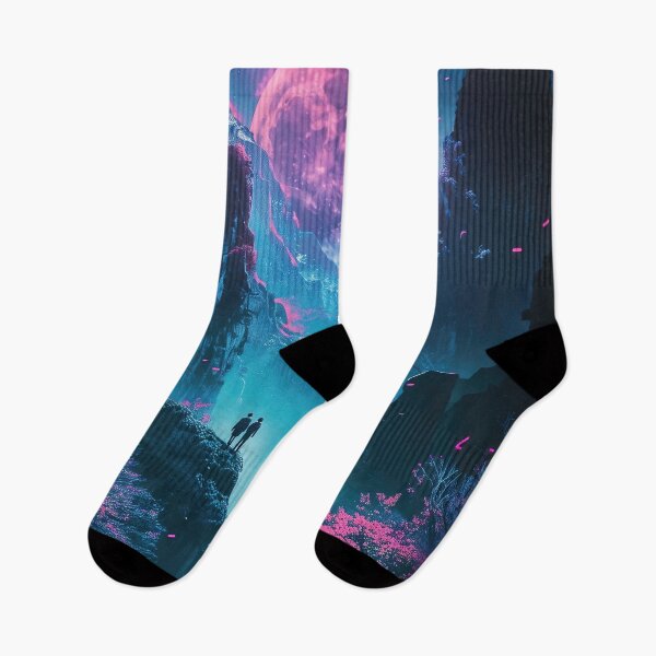 Item preview, Ethereal Waters: A Neon Fantasy Unfolds at the Mountain Lake, Casting a Spell of Enchantment designed and sold by Mullet Monkey.
