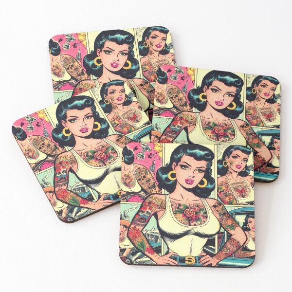 Item preview, Old School Tatttooed Pin-up designed and sold by PulpVintage.