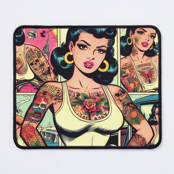 Item preview, Old School Tatttooed Pin-up designed and sold by PulpVintage.