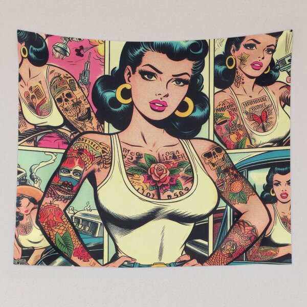 Item preview, Old School Tatttooed Pin-up designed and sold by PulpVintage.