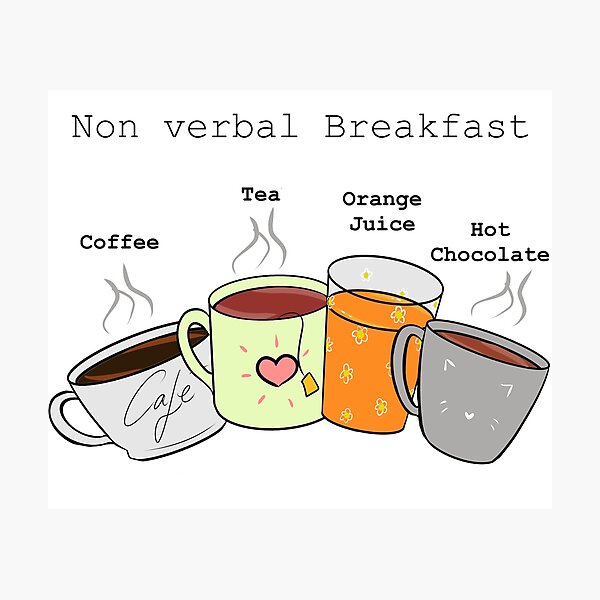 Item preview, Non verbal communication Breakfast designed and sold by Kyospherarts.