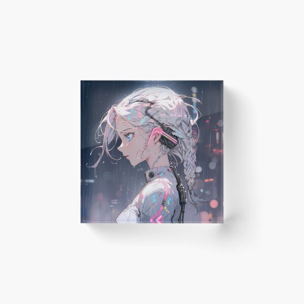 Item preview, Cyber City Night Rain Anime Girl designed and sold by bubblegoth.