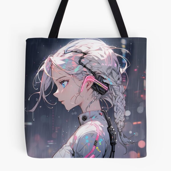 Item preview, Cyber City Night Rain Anime Girl designed and sold by bubblegoth.