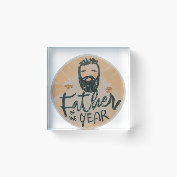 Item preview, Father Of The Year Acrylic Painted Sticker - Digitally Enhanced designed and sold by RayanaArt.