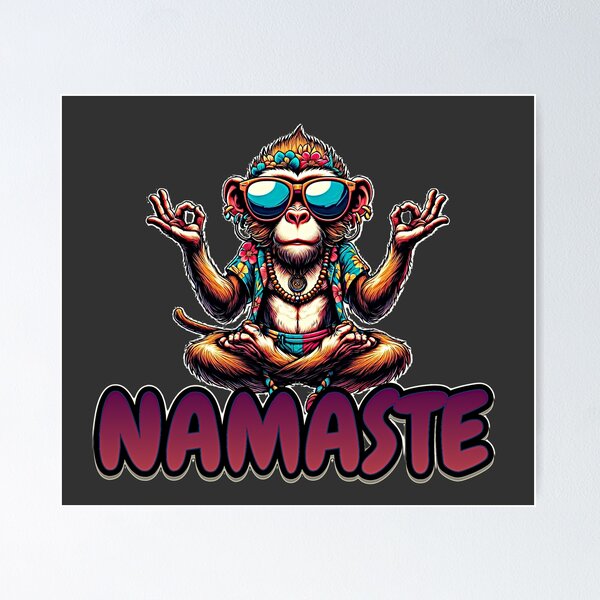 Item preview, namaste monkey designed and sold by ONIX23.