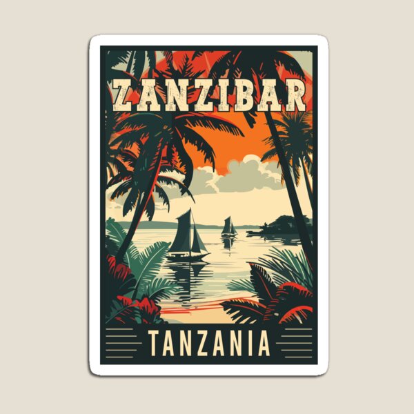 Item preview, Discover Exotic Zanzibar in Tanzania Vintage Travel Art designed and sold by turtlestart.