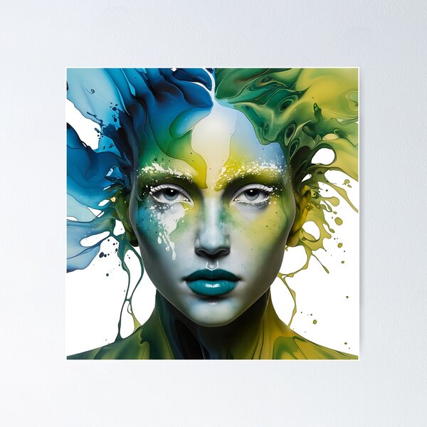 Item preview, Fluid Acrylic with Face Pouring Paint Art 3D Model designed and sold by Charlygood.