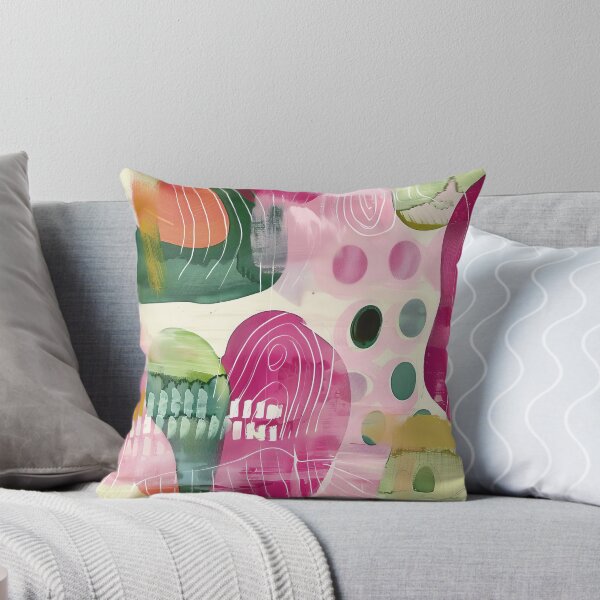 Item preview, green ocre beige modern abstract geometric  designed and sold by Big-Family-Art.